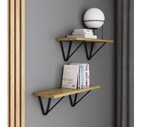 AKKE Artisan chêne Étagère suspendue WIRE moderne LOFT-style LxB : 80x20 cm