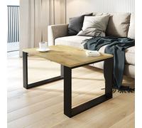 AKKE Artisan Chêne Table basse avec pieds noirs LxlxH : 70x60x45 cm