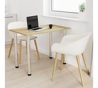 AKKE Artisan chêne Table de cuisine avec pieds chromés LxlxH : 80x60x74 cm