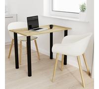 AKKE Artisan table en chêne avec pieds noirs LxlxH : 70x60x74 cm