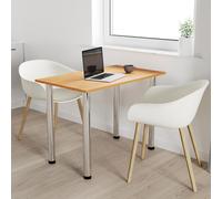 AKKE aulne table de cuisine avec pieds chromés LxlxH : 120x60x74 cm