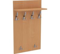 AKKE Bavaria Buche Panneau d'armoire MAXI - crochets CHROM LxH : 60x100 cm
