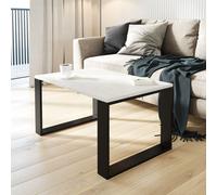 AKKE Blanc Craft Table basse avec pieds noirs LxlxH : 80x50x55 cm