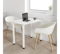 AKKE Blanc Craft Table de salle à manger avec pieds blancs LxlxH : 90x60x74 cm