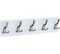 AKKE Blanc Portemanteau horizontal petit CHROME crochets l x h : 70 x 15 cm