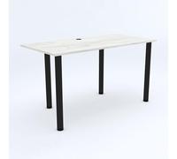 AKKE Bureau Gaming Table Gamer Meuble 120 x 60 cm Réglable en Hauteur De 3 cm PCV Laminé Métal Artisanat Blanc