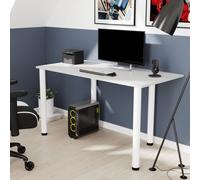 AKKE Bureau gris clair avec pieds blancs LxlxH : 100x50x74 cm