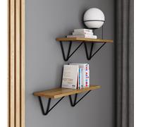 AKKE chêne ancien Étagère suspendue WIRE moderne LOFT-style Lxl : 70x20 cm