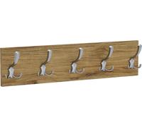 AKKE chêne ancien Portemanteau horizontal petit CHROME crochet l x h : 60 x 15 cm