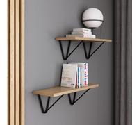 AKKE chêne clair Étagère à suspendre WIRE moderne LOFT-style LxB : 80x20 cm