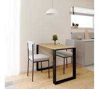 AKKE chêne clair LOFT table avec pieds noirs LxlxH : 70x40x75 cm
