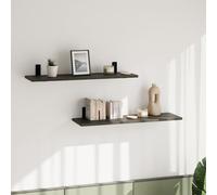 AKKE Étagère Murale - Étagère Flottante - 80 cm - Panneau en Bois et Métal - Loft Breto Pierre séchée