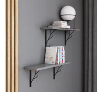 AKKE Light Graphite Étagère suspendue TREE style LOFT moderne Lxl : 50x20 cm