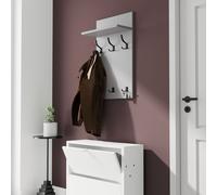 AKKE Light Graphite Panneau de vestiaire MIDI - crochets NOIRS l x h : 50 x 80 cm