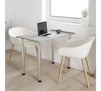 AKKE Light Graphite Table de cuisine avec pieds chromés LxlxH : 90x60x74 cm