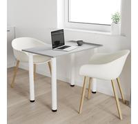 AKKE Light Graphite Table de salle à manger avec pieds blancs LxlxH : 110x65x74 cm