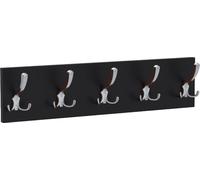 AKKE Noir Portemanteau horizontal petit CHROME crochets l x h : 70 x 15 cm