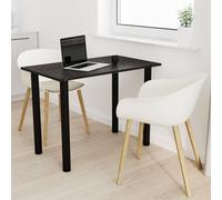 AKKE Stein Black Fosil Table avec pieds noirs LxlxH : 90x60x74 cm