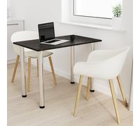 AKKE Stein Black Fosil Table de cuisine avec pieds chromés LxlxH : 80x60x74 cm