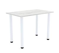 AKKE Table à Manger avec Pieds Blancs Table de Salle à Manger Cuisine ou Bureau 120 cm x 60 cm