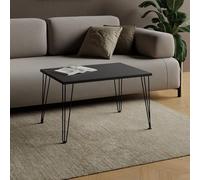 AKKE Table Basse Rectangulaire avec Pieds en Métal Plateau Laminé Hauteur 55 cm Table De Salon Style Loft Moderno