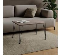 AKKE Table Basse Rectangulaire avec Pieds en Métal Plateau Laminé Hauteur 55 cm Table De Salon Style Loft Moderno