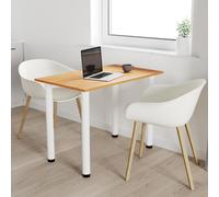 AKKE Table de salle à manger en aulne avec pieds blancs LxlxH : 50x50x74 cm