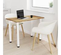 AKKE Table de salle à manger en chêne ancien avec pieds blancs LxlxH : 90x60x74 cm