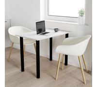 AKKE Table gris clair avec pieds noirs LxlxH : 100x50x74 cm