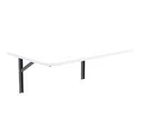 AKKE Table Murale Rabattable avec Coins Arrondis - Table Pliante Gain de Place 18mm - Cuisine Bureau et Chambre d'enfant - Plateau Robuste avec Bordure PVC 2mm 100x50 cm Blanc.