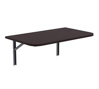 AKKE Table Murale Rabattable avec Coins Arrondis - Table Pliante Gain de Place 18mm - Cuisine Bureau et Chambre d'enfant - Plateau Robuste avec Bordure PVC 2mm 100x50 cm Wengé.