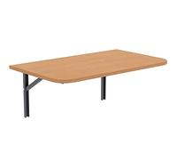 AKKE Table Murale Rabattable avec Coins Arrondis - Table Pliante Gain de Place 18mm - Cuisine Bureau et Chambre d'enfant - Plateau Robuste avec Bordure PVC 2mm 100x55 cm Livre Bavière.