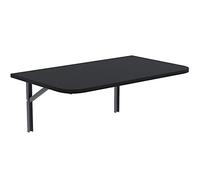 AKKE Table Murale Rabattable avec Coins Arrondis - Table Pliante Gain de Place 18mm - Cuisine Bureau et Chambre d'enfant - Plateau Robuste avec Bordure PVC 2mm 120x60 cm Noir.