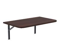AKKE Table Murale Rabattable avec Coins Arrondis - Table Pliante Gain de Place 18mm - Cuisine Bureau et Chambre d'enfant - Plateau Robuste avec Bordure PVC 2mm 60x60 cm Noyer foncé.