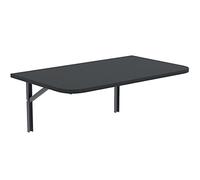 AKKE Table Murale Rabattable avec Coins Arrondis - Table Pliante Gain de Place 18mm - Cuisine Bureau et Chambre d'enfant - Plateau Robuste avec Bordure PVC 2mm 90x40 cm Anthracite.