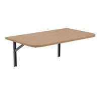 AKKE Table Murale Rabattable avec Coins Arrondis - Table Pliante Gain de Place 18mm - Cuisine Bureau et Chambre d'enfant - Plateau Robuste avec Bordure PVC 2mm 80x50 cm Chêne Clair.