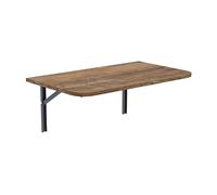 AKKE Table Murale Rabattable avec Coins Arrondis - Table Pliante Gain de Place 18mm - Cuisine Bureau et Chambre d'enfant - Plateau Robuste avec Bordure PVC 2mm 80x35 cm Bois rétro.