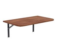 AKKE Table Murale Rabattable avec Coins Arrondis - Table Pliante Gain de Place 18mm - Cuisine Bureau et Chambre d'enfant - Plateau Robuste avec Bordure PVC 2mm 80x40 cm Bourgogne.