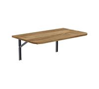 AKKE Table Pliante Murale avec des Coins Arrondis pour Cuisine Petit Bureau Petit Espace Enfant Bureaux Meubles Table à Manger Pliable Rabattable 90 cm x 60cm Chêne Vieux-roc