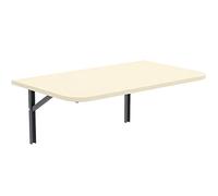 AKKE Table Pliante Murale avec des Coins Arrondis pour Cuisine Petit Bureau Petit Espace Enfant Bureaux Meubles Table à Manger Pliable Rabattable 100 cm x 50cm Vanille