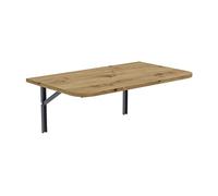 AKKE Table Pliante Murale avec des Coins Arrondis pour Cuisine Petit Bureau Petit Espace Enfant Bureaux Meubles Table à Manger Pliable Rabattable 100 cm x 60cm Chêne Artisanal