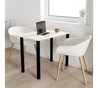 AKKE Table vanille avec pieds noirs LxlxH : 120x60x74 cm