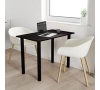 AKKE table wengé avec pieds noirs LxlxH : 80x40x74 cm