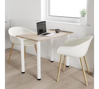 AKKE Trüffel Table de salle à manger avec pieds blancs LxlxH : 80x40x74 cm