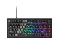 Akko 5075 V3 HE Clavier à déclenchement Rapide, commutateurs magnétiques à Effet Hall, taux d'interrogation de 8 000 Hz, RT 0,005 mm, Disposition US 75%, RGB (Noir Transparent Hybride dégradé)