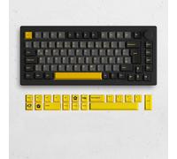 Akko 5075B Plus ISO-DE Clavier de jeu mécanique allemand QWERTZ Layout Hot Swap Multi-Modes 2.4GHz/USB Type-C/Bluetooth 5.0 - Type ISO-DE Black Gold-V3 Pro Cream Yellow