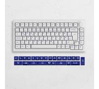 Akko 5075B Plus ISO-DE Clavier de jeu mécanique allemand QWERTZ Layout Hot Swap Multi-Modes 2.4GHz/USB Type-C/Bluetooth 5.0 - Type ISO-DE Blue on White-V3 Pro Cream Yellow