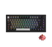 Akko 5075B Plus Via Mechanical Keyboard, 75% ISO Layout, 3-Mode Gaming Keyboard with Hot-Swappable Linear Switch, Cherry PBT Keys, Rotary Knob for Win/Mac (Black Silver, Rosewood)