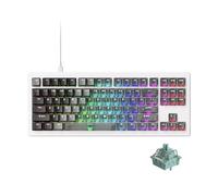 Akko 5087 V3 HE Clavier Filaire à déclenchement Rapide, commutateurs magnétiques à Effet Hall, taux d'interrogation de 8000Hz, RT 0,005 mm,Disposition QWERTY 75% (Blanc Transparent Hybride dégradé)