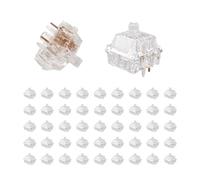 Akko Crystal Silver U1 Switch 35gf Linéaire Switch Clavier 45pcs | Switchs linéaires 35gf, pré-lubrifiés, course 1,0 mm, 5 broches, diffuseur RGB pour claviers mécaniques custom